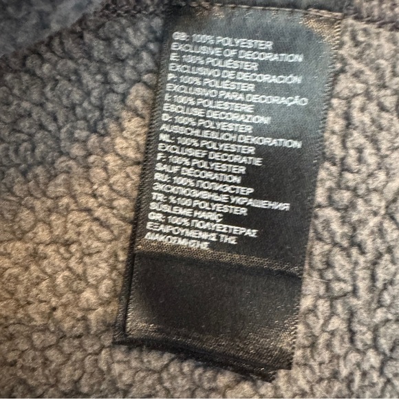 The North Face Boys LG Gray Yellow 1/2 Zip Fleece Pullover Sweatshirt Sweater - Picture 6 of 9